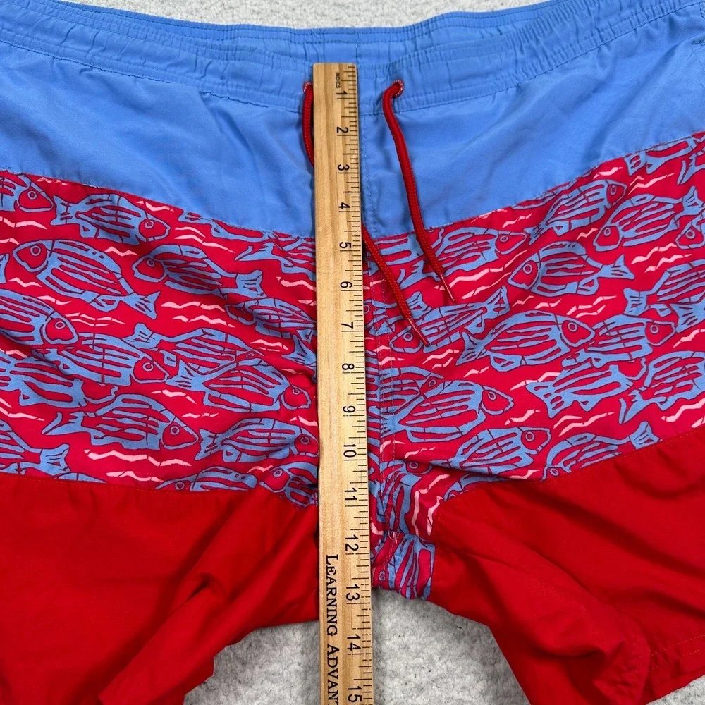 Vineyard Vines Shorts Mens Medium Chappy Swim Trunks Fish Drawstring Waist Lined